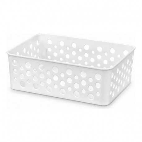 CESTA BRANCA ORGANIZADORA RETANGULAR P 19X13,8X6,5 - USUAL