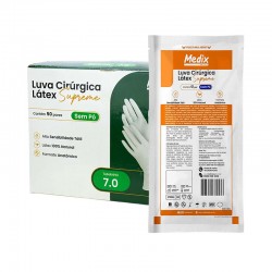 LUVA CIRUR PAR LATEX EST C/PO 7,0 SUPREME - MEDIX