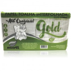 PAPEL TOALHA GOLD 100% 20 X 20,1000 FOLHAS VIRGEM (VERDE) PC/- RIGOPEL