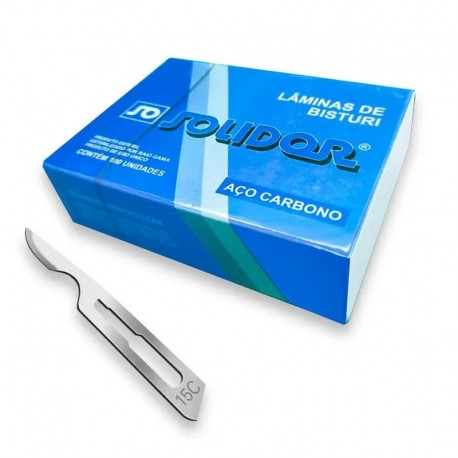 LAMINA BISTURI N 15C CX C/ 100 - SOLIDOR