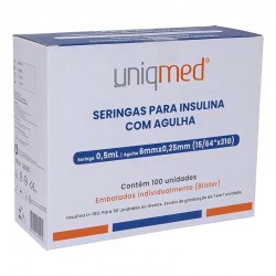 Unid Seringa Insulina 0,5Ml C/Ag Fixa 31G X 0,2- Uniqmed