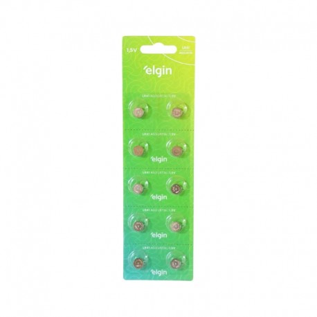 BATERIA MOEDINHA LR41 AG3 LR736 1,5V C/2 - ELGIN/GREEN