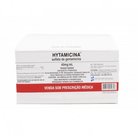 Unid Gentamicina (Sulfato) 40MG/ML 2ML - HYPOFARMA