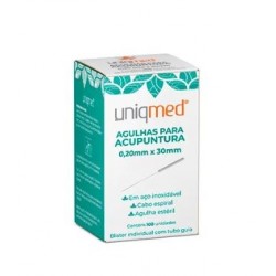 AGULHA P/ ACUPUNTURA 0,25X30MM CX/100 - UNIQMED