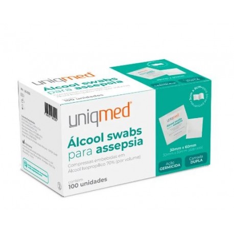 ALCOOL SWAB PARA ASSEPSIA C/100 - UNIQMED