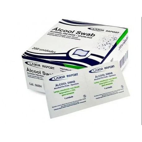 ALCOOL SWAB PARA ASSEPSIA C/200 - LABOR IMPORT