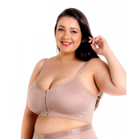 1614 - SOUTIEN C/ REFORCO FECHO FRONTAL BEGE G - BIOBELA