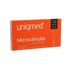 UNID MICROCANULA C/AG 22G 50MM CX/12 - UNIQMED
